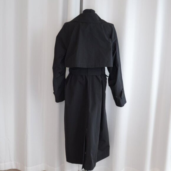 MaxMara Tebe Weekend Black Belted Trenchcoat Sz 8 - Picture 4 of 10